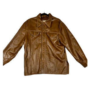 Vintage Lauer Leathers Caramel Brown Men’s Jacket-Size Large L